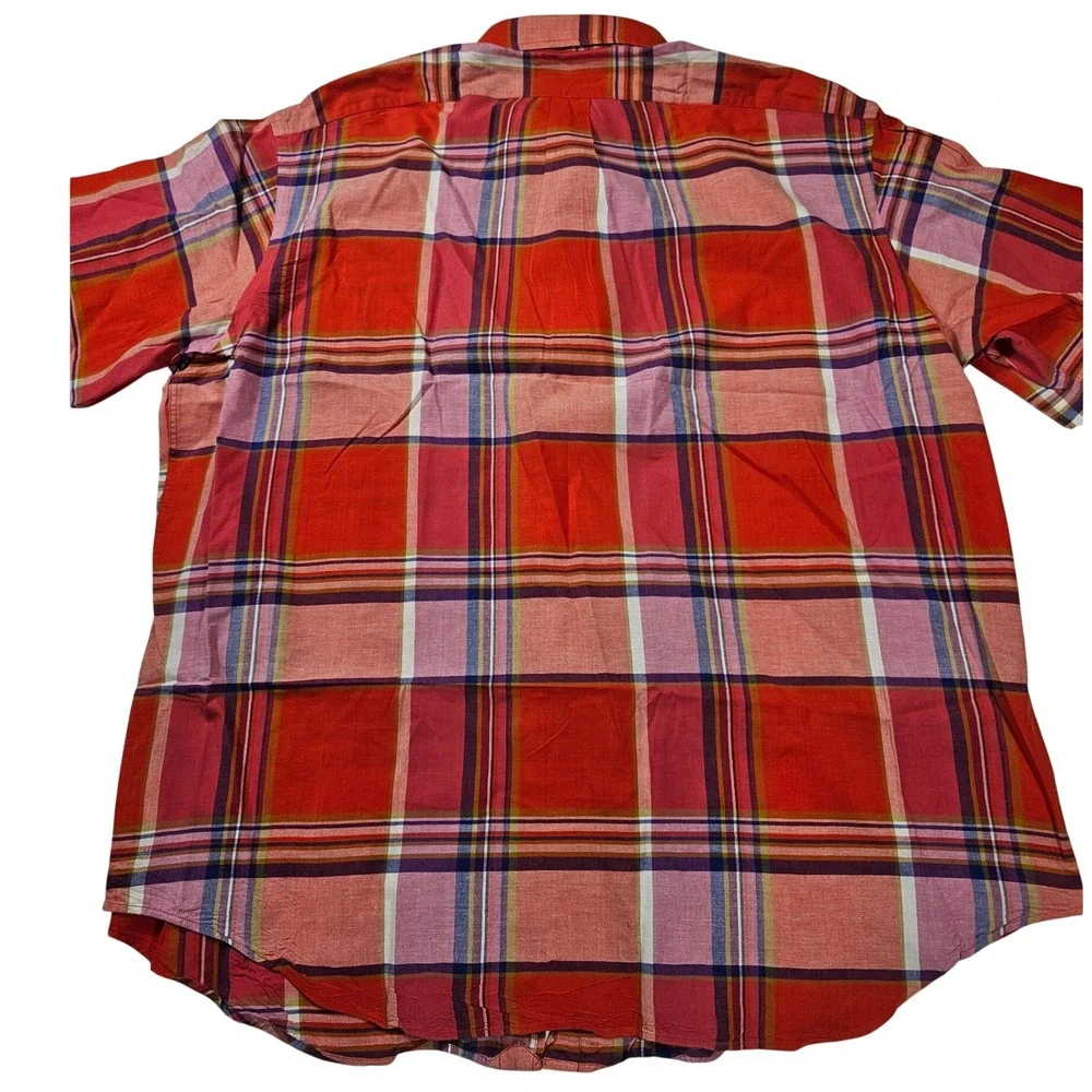 Polo Ralph Lauren Blake Mens XXL Red Plaid Cotton Short Sleeve Button Down Shirt